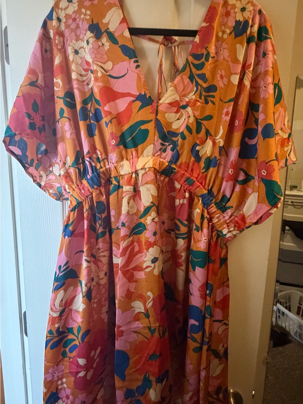 Floral V-Neck Mini Dress in R - Women
